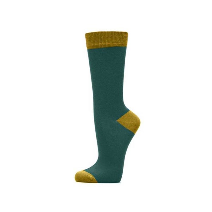 Socken dunkelgrün / senf